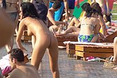 naked russian people walk on beach