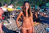 sexy group of girls at beach party naked