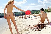 family naturist nudist group people brazil picture swing party