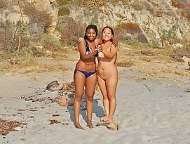 laid naked on beach