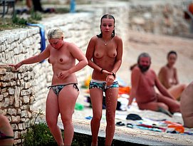 big tits at the beach