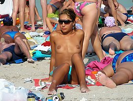 hot sexy lesbian sex on beach in bikini with big tits