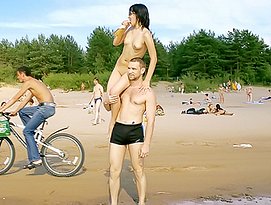 straight male with a huge boner at the beach
