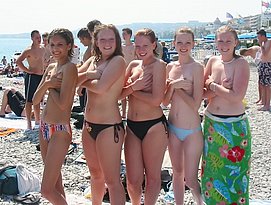 big teen teens public beach