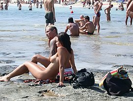 bare boobs on the beach