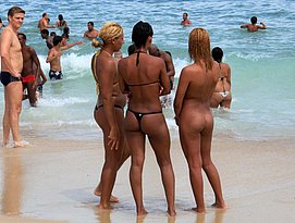 students at nude beach