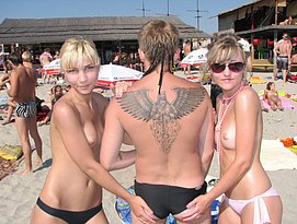 sexy group of girls at crazy beach parties