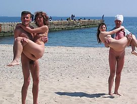 big tits at the beach