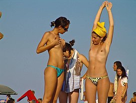 sexy group of girls at crazy beach parties
