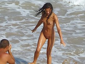 hot sensual massage of nude blonde girl on deserted beach video