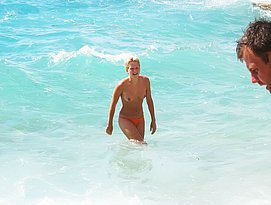 rihanna nude on the beach